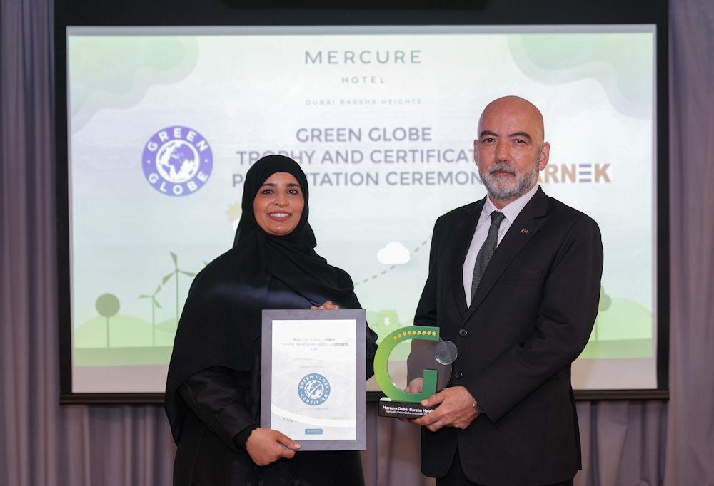 فندق ميركيور دبي برشا هايتس يحصل على شهادة جرين جلوب للاستدامة للعام التاسع على التوالي